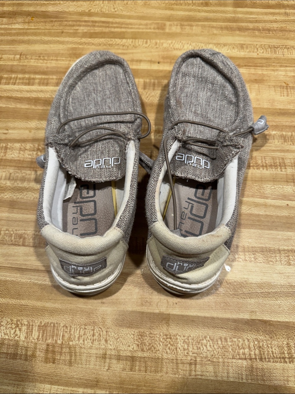 Hey Dude Slip-On Shoes in Heather Beige and Cream